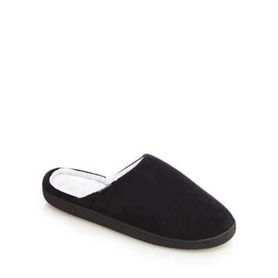 Totes Black 'Pillowstep' cord mule slippers